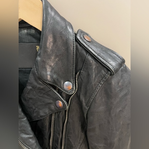 R13 black leather motorcycle jacket S - Picture 5 of 9
